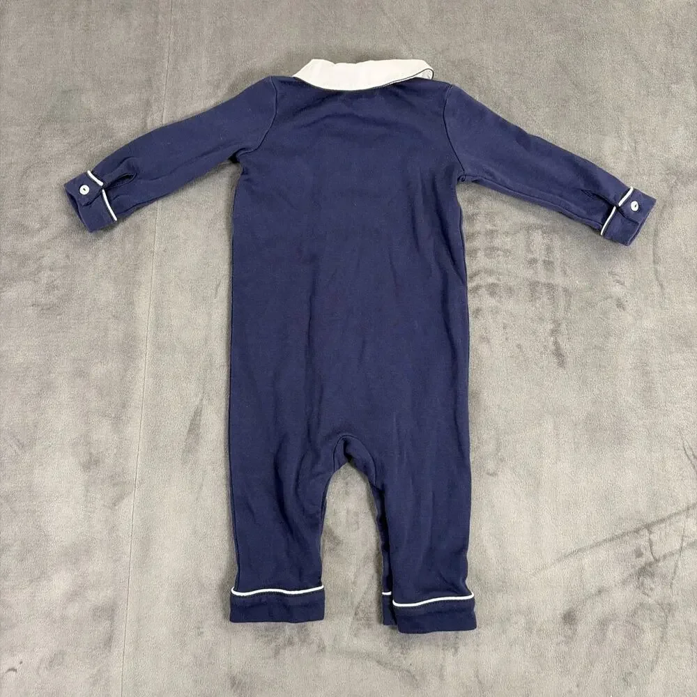 Ralph Lauren Baby Boy Cotton Double-Breasted Coverall Size 6 Months Charity